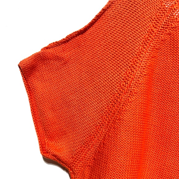 Pure Handknit by Neon Buddha Orange Cold Shoulder Handmade Sweater Cardigan Top - Picture 6 of 9